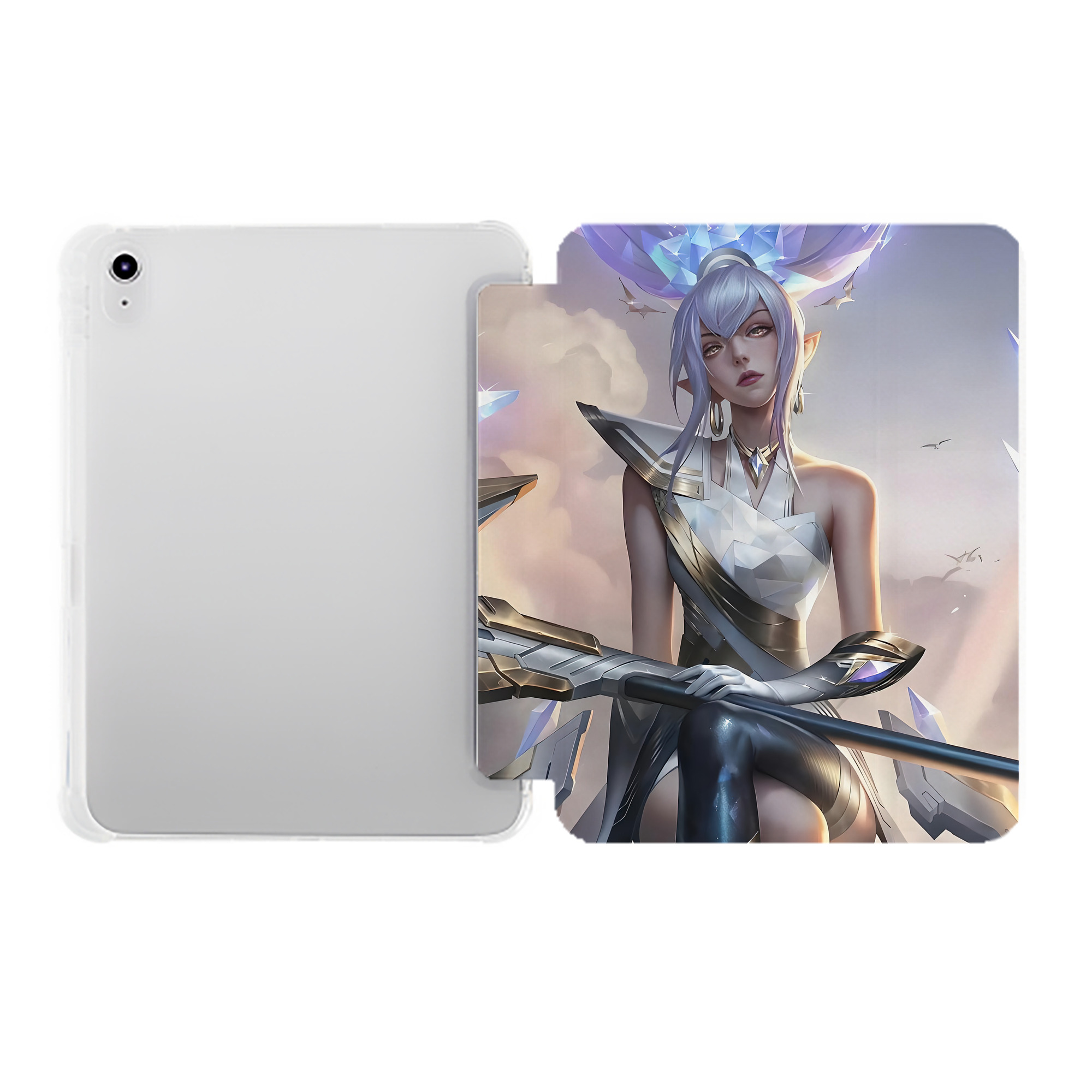 （画像用） リーグ・オブ・レジェンド League of Legends LOL IPad ケース ペン収納付き 三つ折りスタンド PUレザー×シリコン 対応機種9.5/10.5/10.9インチ